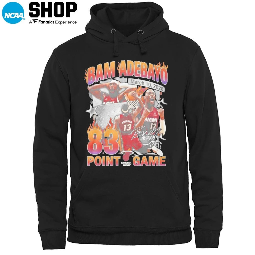 Official Bam Adebayo Miami Heat 83 Point Game March 10 2026 Signature T-Shirt
