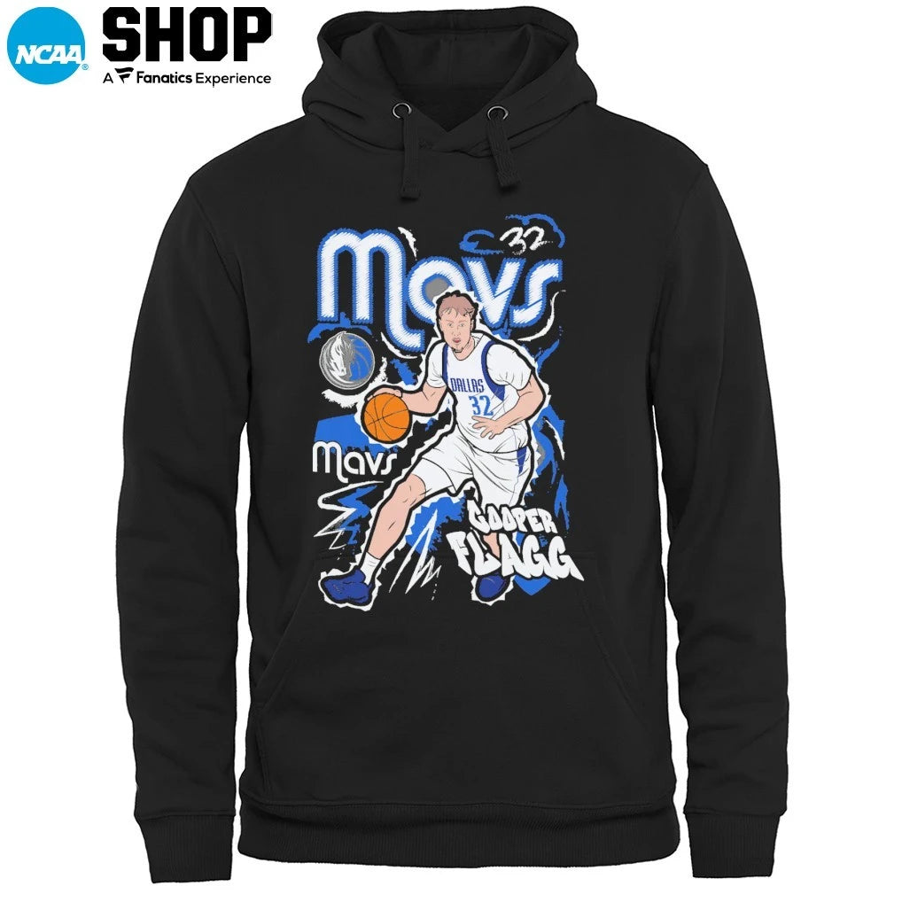 Official Cooper Flagg Dallas Mavericks Chalked Up Player Signature T-Shirt
