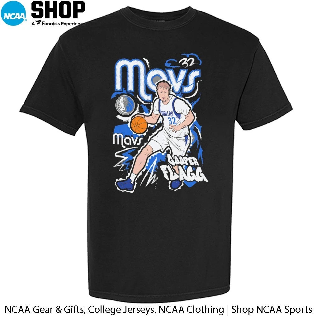 Official Cooper Flagg Dallas Mavericks Chalked Up Player Signature T-Shirt