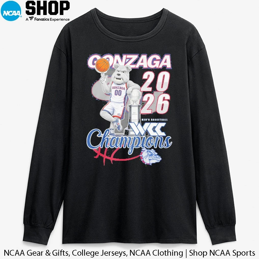 Official Gonzaga Bulldogs 2026 Men’s Basketball WCC Champions Mascot T-Shirt