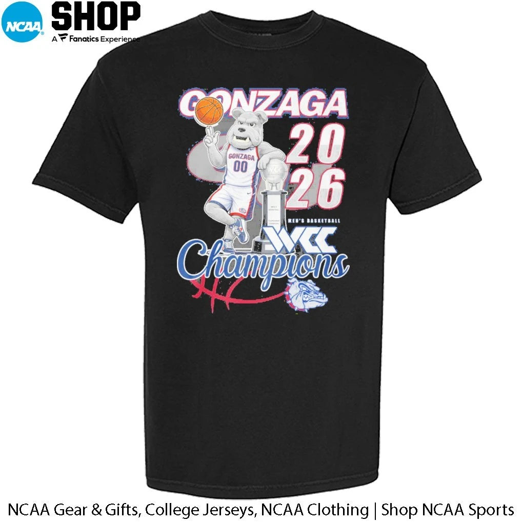 Official Gonzaga Bulldogs 2026 Men’s Basketball WCC Champions Mascot T-Shirt
