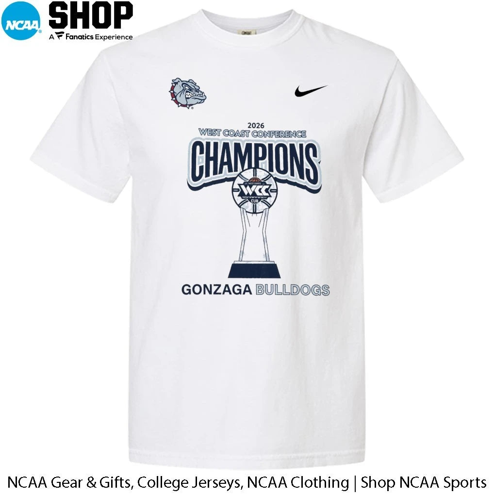 Official Gonzaga Bulldogs Men’s Basketball 2026 West Coast Conference Champions T-Shirt