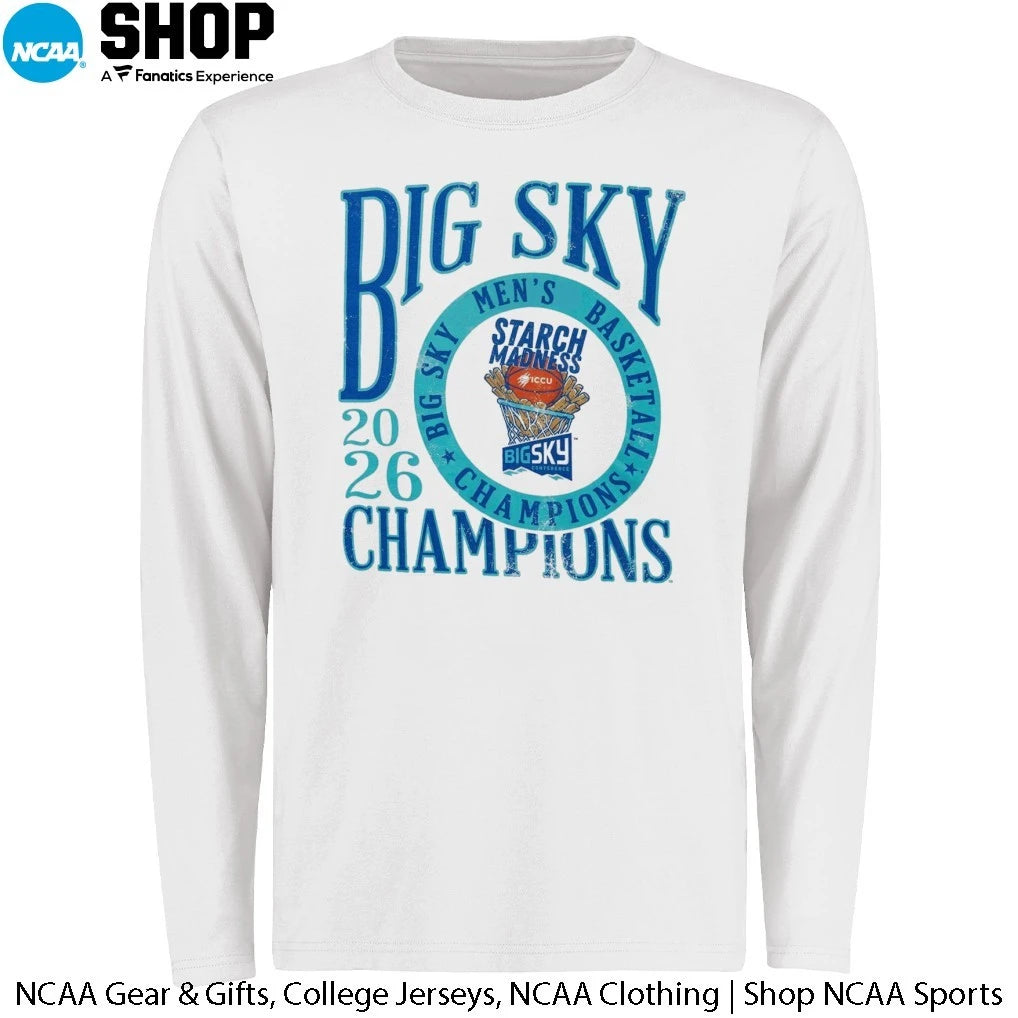 Official Idaho Vandals 2026 Big Sky Men’ Basketball  Champions Starch Madness Official Locker Room T-Shirt