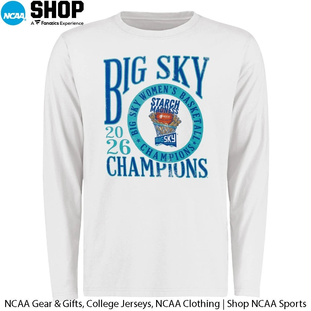 Official Idaho Vandals 2026 Big Sky Women’s Basketball  Champions Starch Madness Official Locker Room T-Shirt