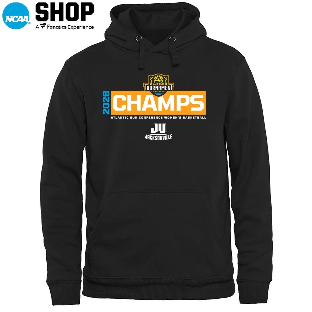 Official Jacksonville Dolphins 2026 Atlantic Sun Conference Women’s Basketball Tournament Champs T-Shirt
