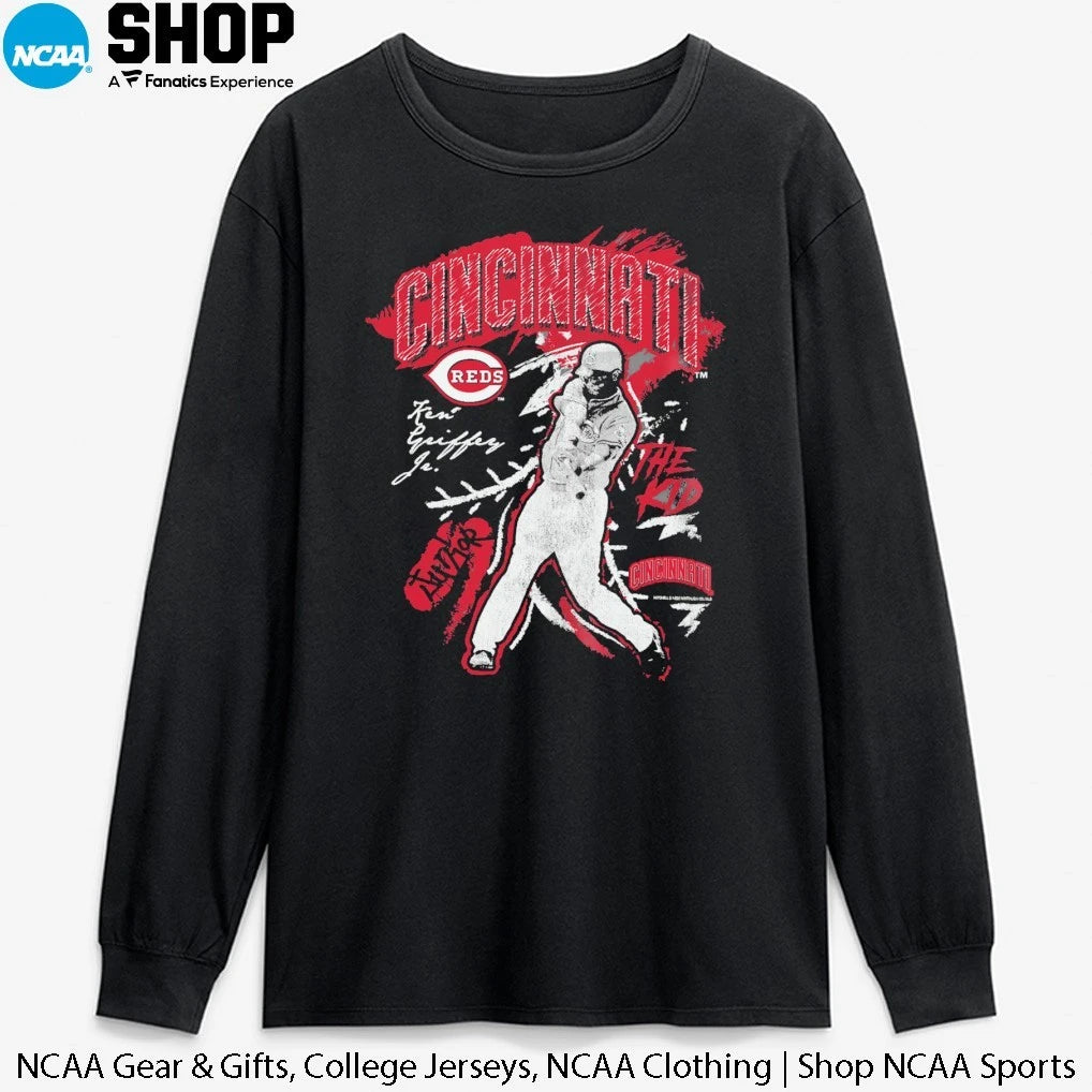 Official Ken Griffey Cincinnati Reds Chalked Up Player Signature T-Shirt