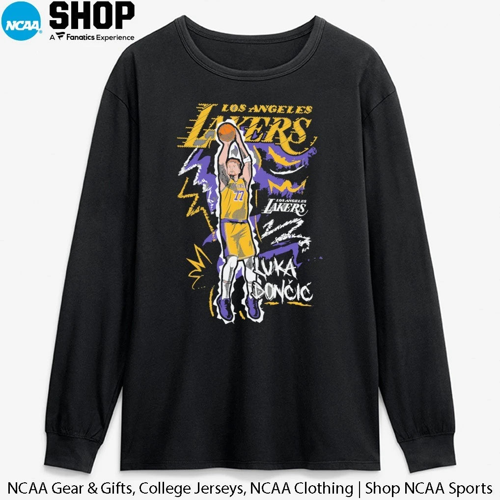 Official Luka Dončić Los Angeles Lakers Chalked Up Player Signature T-Shirt