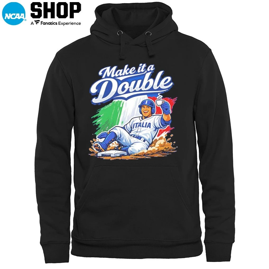 Official Make It A Double Italia Baseball T-Shirt