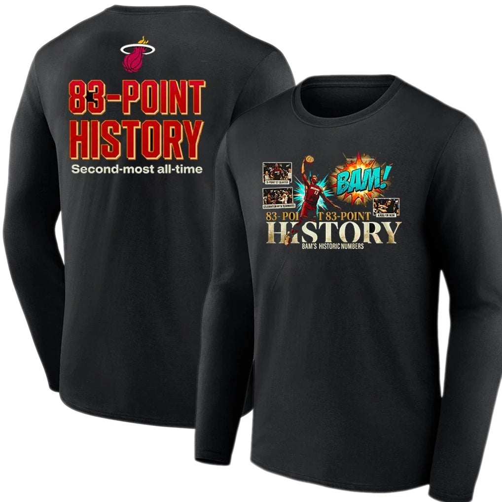 Official Miami Heat Bam Adebayo 83-Point History Made History 2026 T-Shirt
