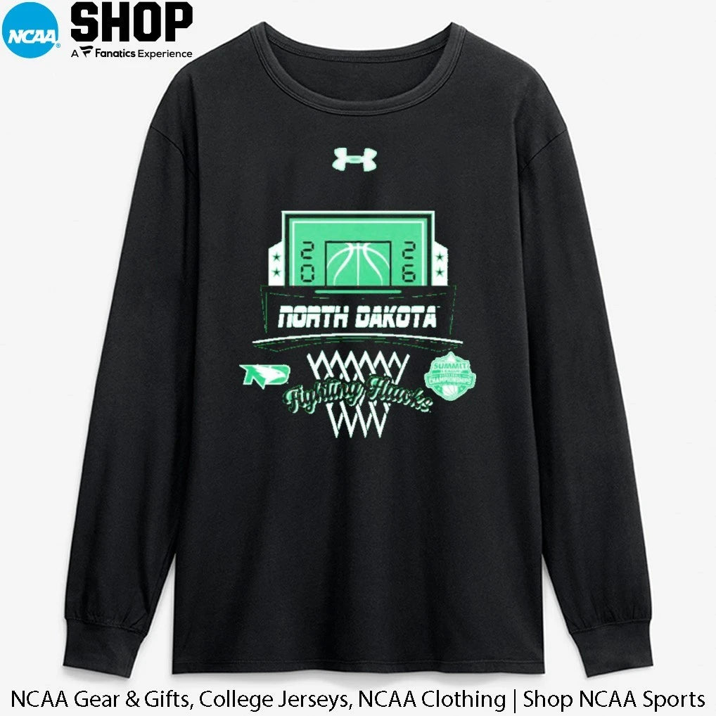 Official North Dakota Fighting Hawks 2026 The Summit League Men’s Basketball Champions T-Shirt
