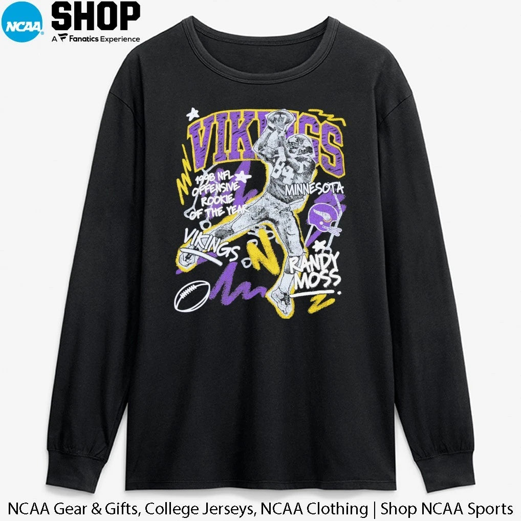 Official Randy Moss Minnesota Vikings Chalked Up Player Graphic Signature T-Shirt