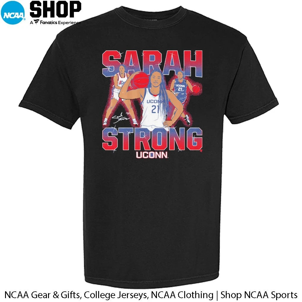 Official UConn Huskies Basketball Sarah Strong Masterpiece Signature T-Shirt