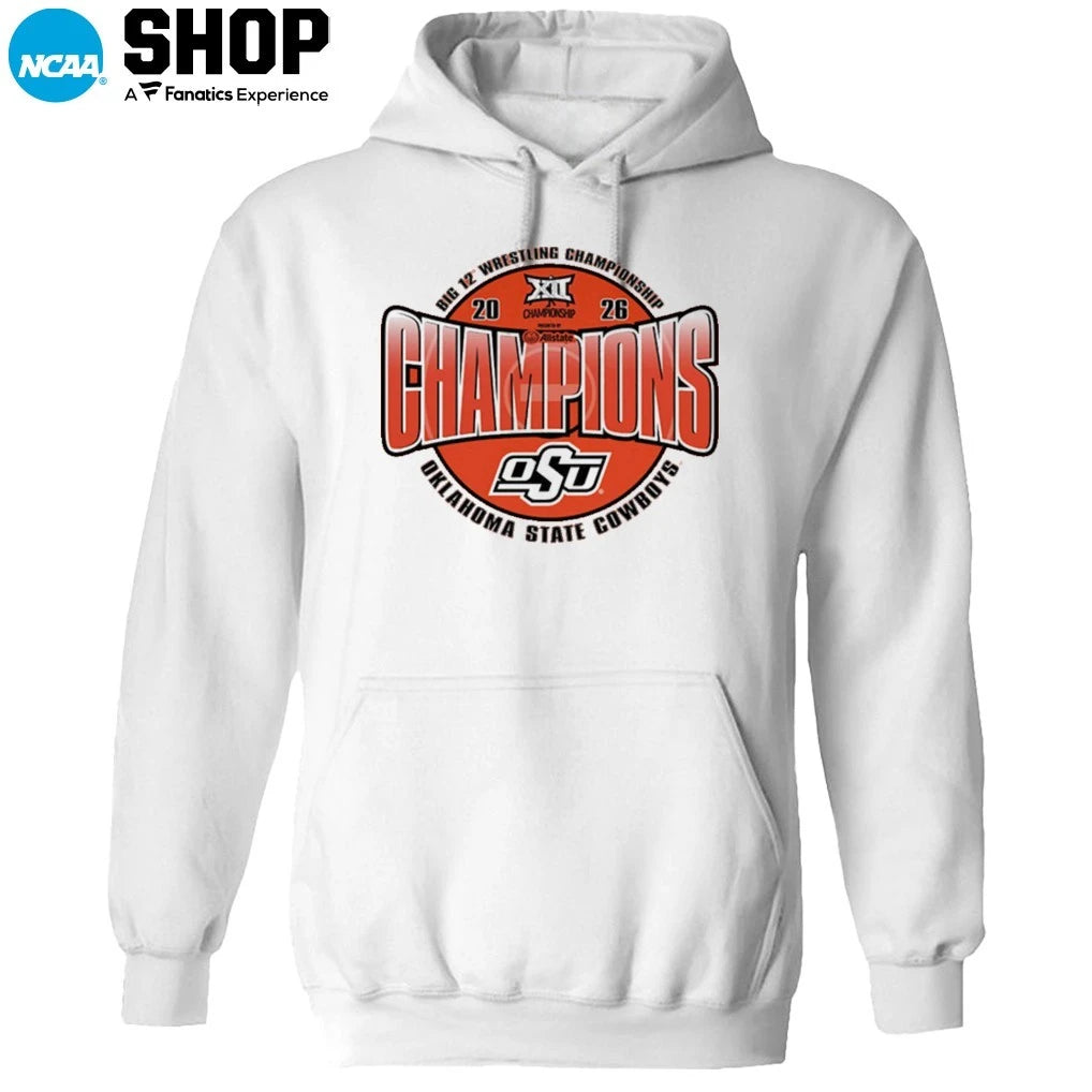 Oklahoma State Cowboys 2026 Big 12 Wrestling Champions T-Shirt
