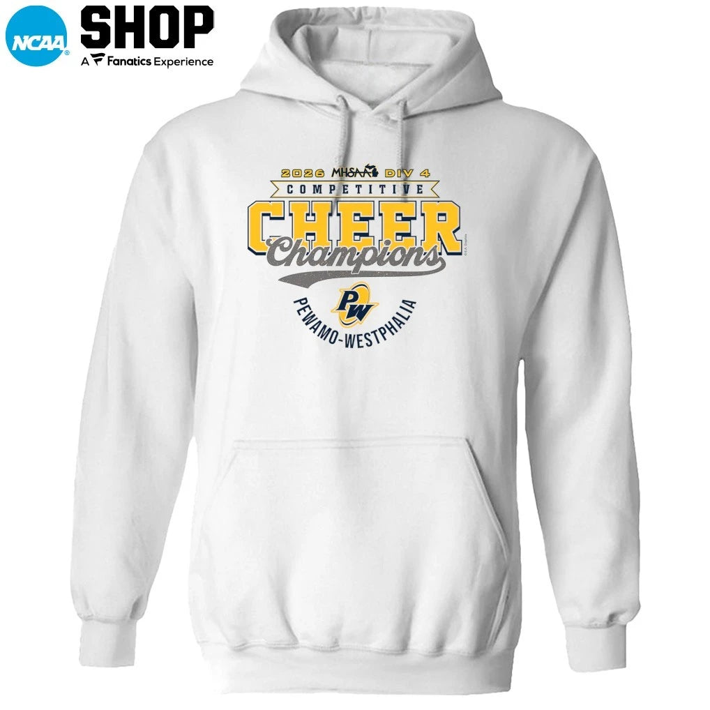 Pewamo-Westphalia Pirates 2026 MHSAA DIV 4 Competitive Cheer Champions T-Shirt