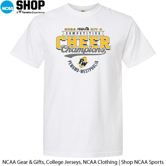 Pewamo-Westphalia Pirates 2026 MHSAA DIV 4 Competitive Cheer Champions T-Shirt