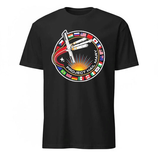 Project Hail Mary Spaceship With Nation Flags Mission Patch Shirt
