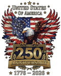 UNITED STATES 250th Anniversary 1776-2026 IRON ON HEAT TRANSFER PERSONALIZE LOT