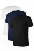 Polo Wear Mens Crew Neck T-Shirt Pack 3 Plain Cotton Casual Tee Short Sleeve