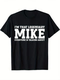 Funny 'Mike' Graphic Tee - 100% Cotton, Casual Fit, Perfect Gift for Men Named M