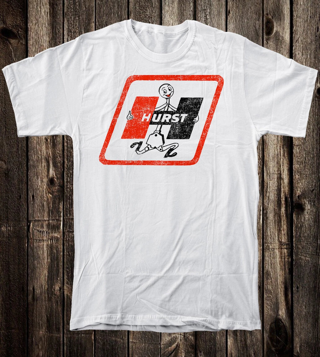Hot Rod Tee T Shirt Drag Race Nostalgia Hurst Guy Mascot Floor Shifter