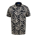 D555 PALMER- All Over Leaf Printed Polo Shirt For Men in Black, 2XL-8XL