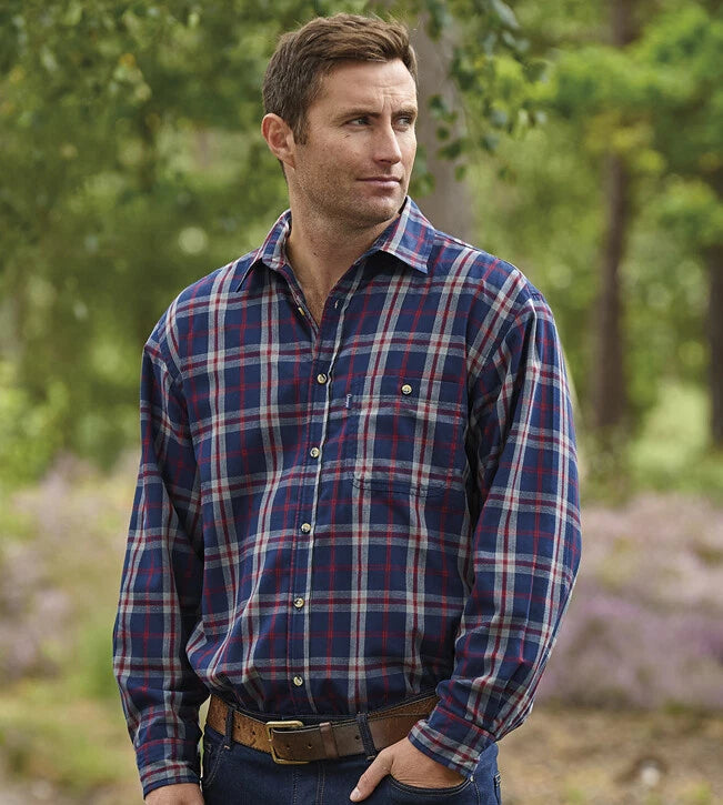Champion Mens Check Stroud Winter Warm Country Mirco Fleece Lined padded Shirt
