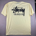 Stussy Los Angeles Shirt Mens 2XL Yellow Logo Streetwear Skate Surf Graphic Tee