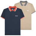 Mens Lambretta Contrast Tipped Mod Ska Casual Polo Sizes M to 4XL