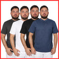Mens Short Sleeve Plain Henley TShirt with Grandad Collar Mens Top Shirt (2245)