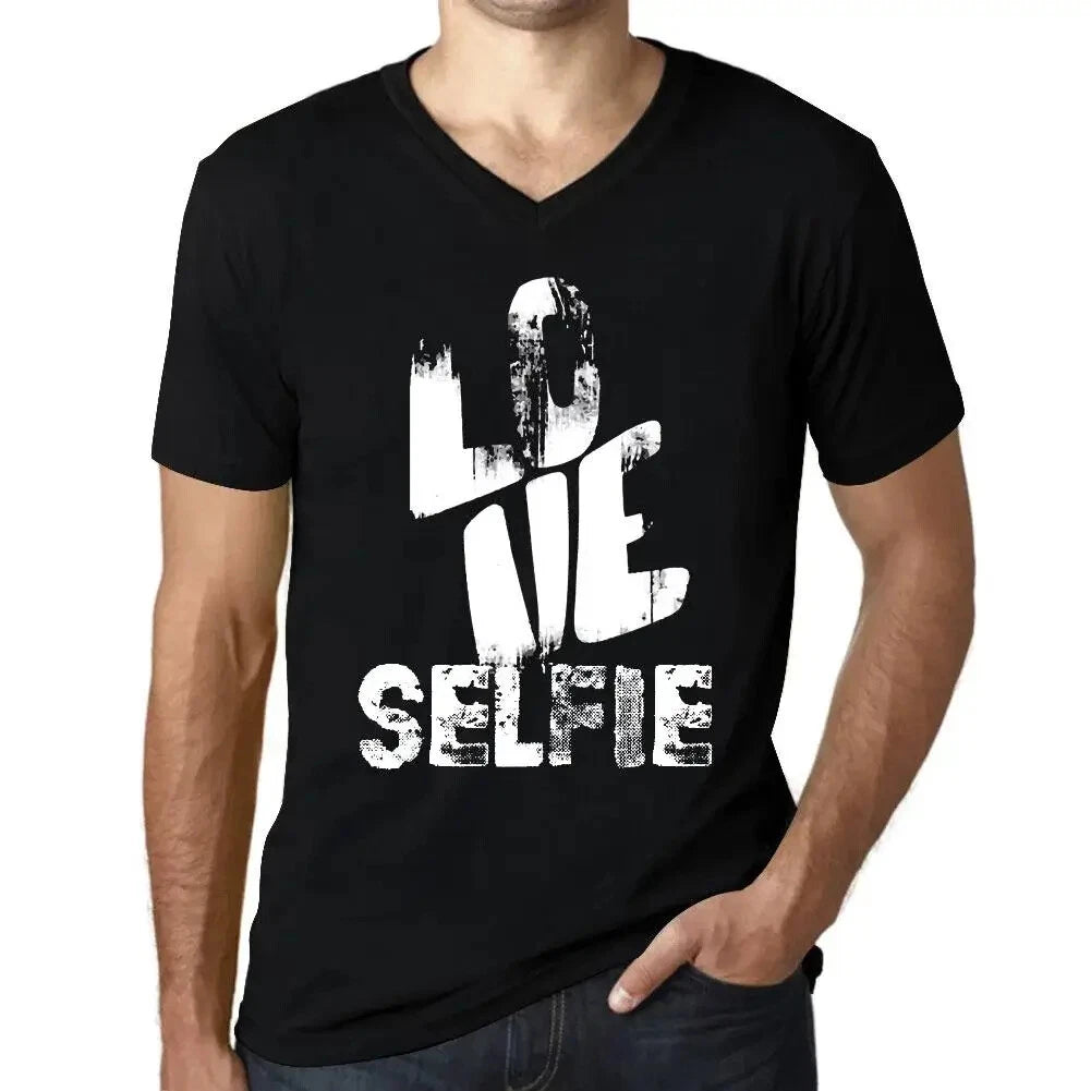 Men's Graphic T-Shirt V Neck Love Selfie Eco-Friendly Limited Edition