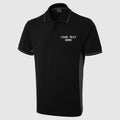 Personalised Embroidered Two Tone Contrast Polo Shirt Your Text Here Sports Top