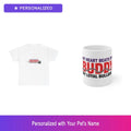 Custom Bulldog Paw Print Gift Set Shirt Mug Personalized Pet Name Bundle