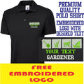 Personalised Embroidered Gardener Custom Text Shirt Uneek The UX1 Polo