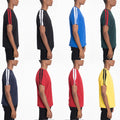 MENS SHORT SLEEVE BASIC PLAIN ESSENTIAL TWO STRIPE TSHIRT SHIRT TOP TEE