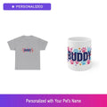 Custom Shih Tzu Paw Print Gift Set Shirt Mug Personalized Pet Name Bundle