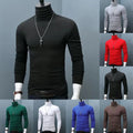 Men's High Collar Slim Fit Winter Top with Long Sleeves for Daily Wear