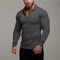 Mens Polo Long Sleeve T-shirt Proclub Plain Heavyweight Athletic Premium Casual