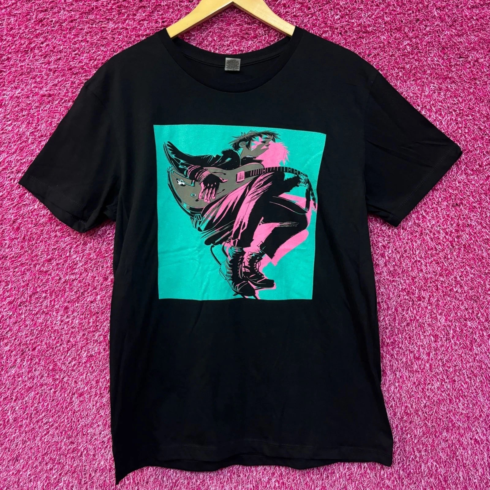 Gorillaz The Now Now Neon 2-D Poster Oversized Rock Tee large