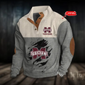 Mississippi Basketball College Team Corduroy Stand Collar Sweatshirt