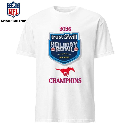 SMU Mustang 2026 Holiday Bowl Champions Logo Shirt