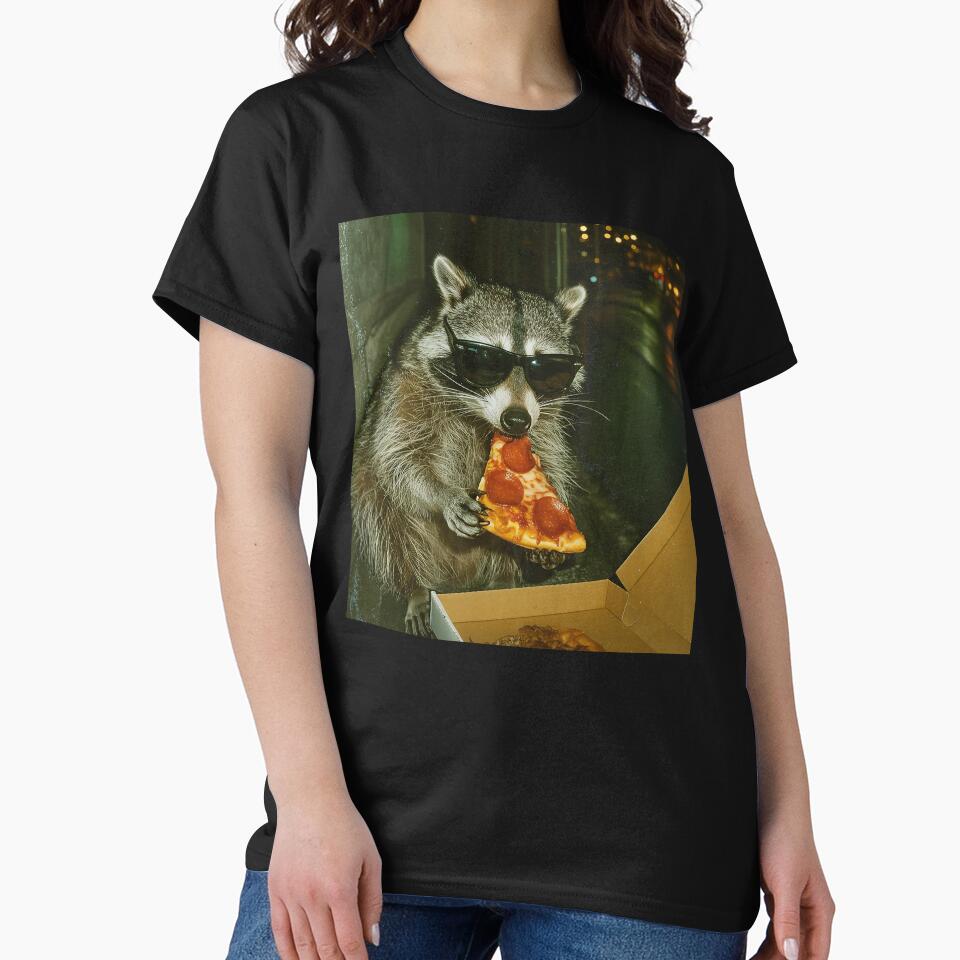 Raccoon Eating Pizza Vintage Meme by MelenebStore