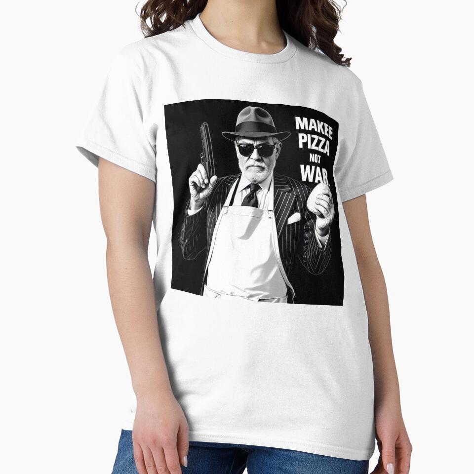 Makee Pizza Not War Funny Pizza Mobster Merchandise by SaucyFoodTruck