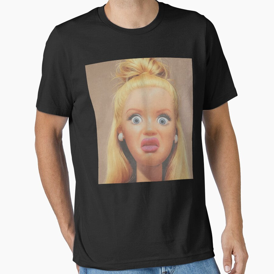 Vintage Washed Shock Doll, Surreal Doll Face, Ironic Statement, Meme by BooberriesS