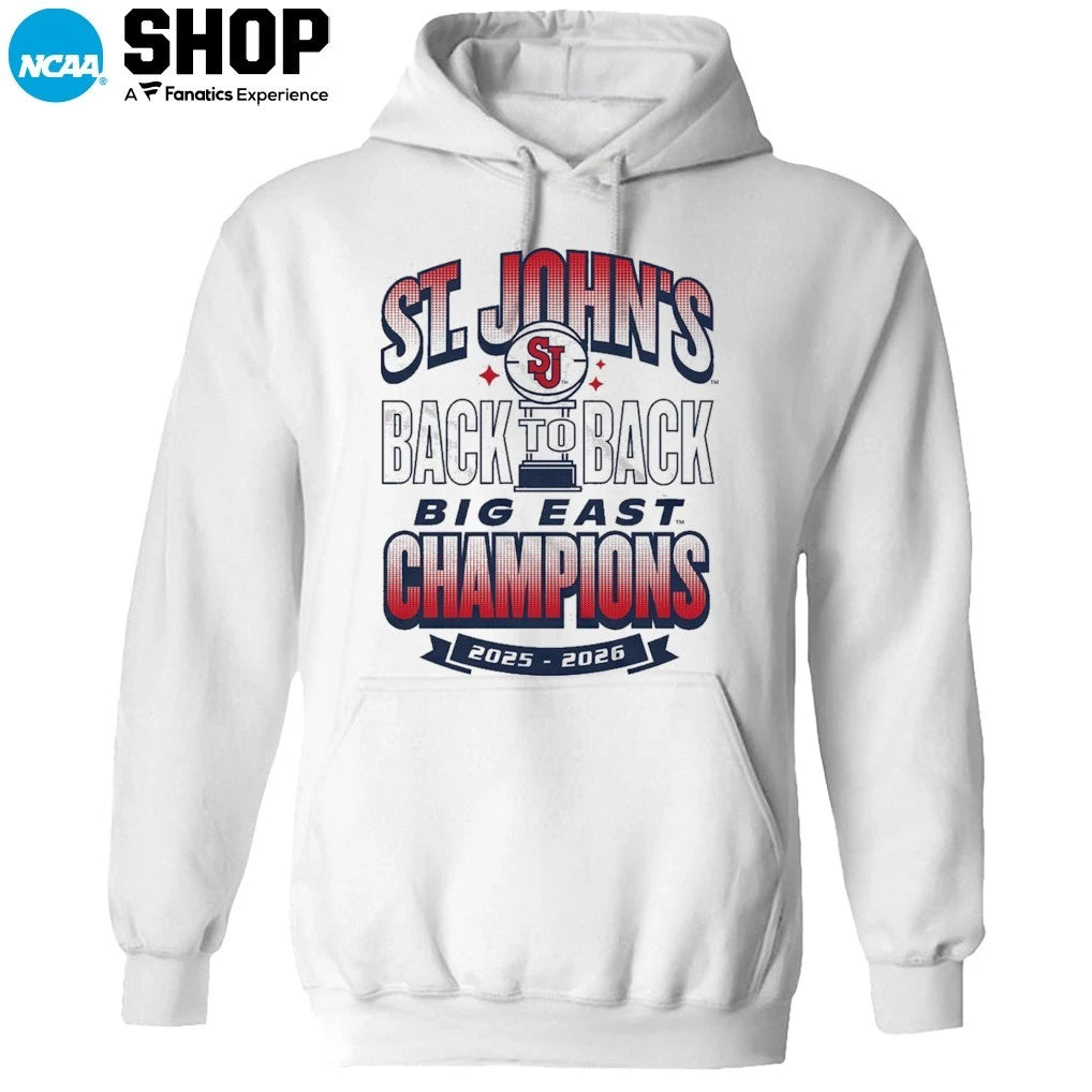 St John’s Red Storm Back To Back Big East Champions 2025-2026 T-Shirt
