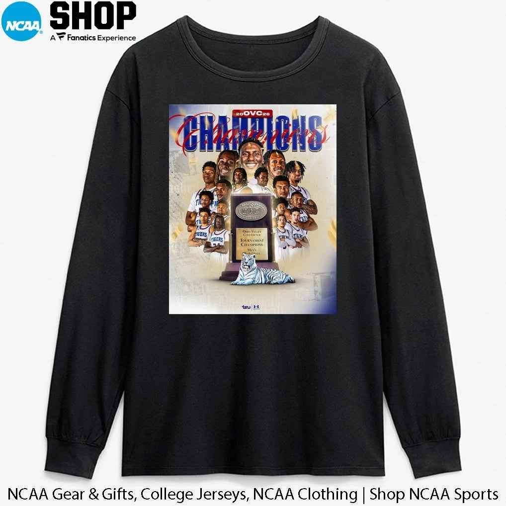Tennessee State Tigers Men’s Basketball 2026 Ovc Tournament Champions T-Shirt