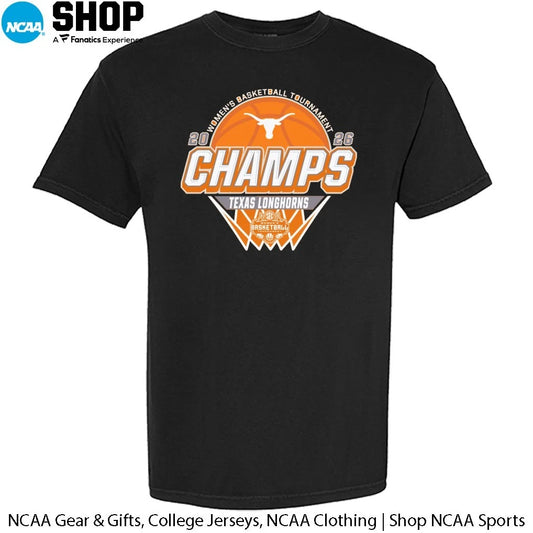 Texas Longhorns 2026 SEC Women’s Basketball Tournament Champions Locker Room T-Shirt