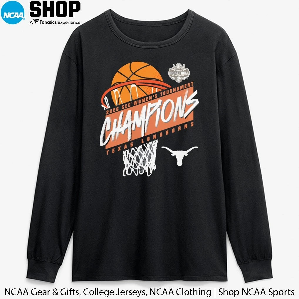 Texas Longhorns Women’s 2026 SEC Women’s Basketball Tournament Champions T-Shirt
