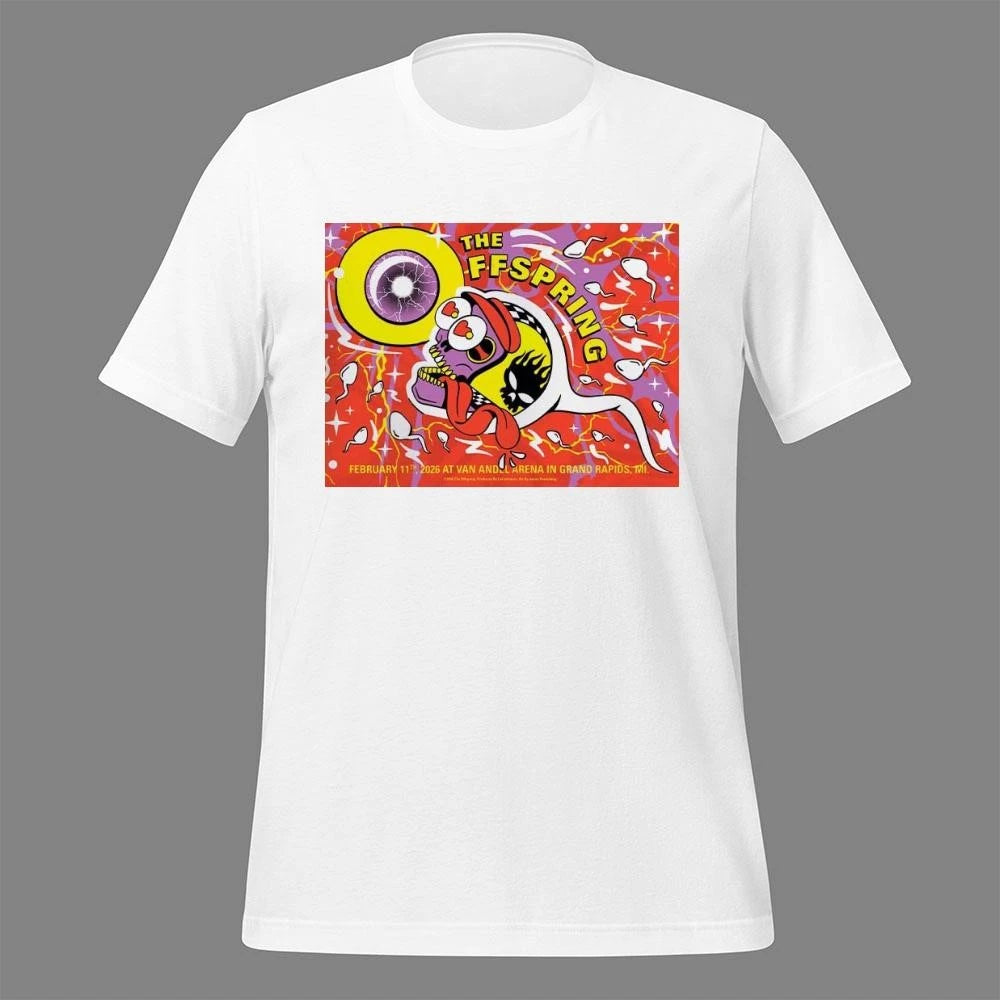 The Offspring Grand Rapids Michigan 2026 Tonight Show Poster At Van Andel Arena On February 11 2026 Skull Sperm Art Shirt