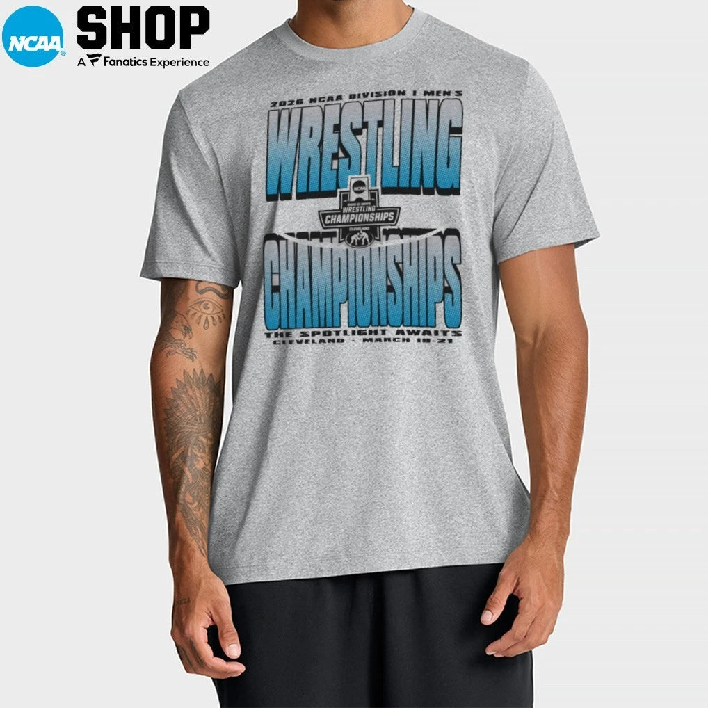 The Spotlight Awaits 2026 NCAA DI Men’s Wrestling Championships Cleveland Oh March 19-21 T-Shirt