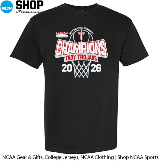 Troy University Trojans 2026 Sun Belt Men’s Basketball Tournament Champions T-Shirt